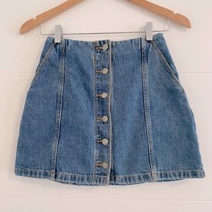ARITZIA Wilfred Free Ahrens Denim Button Up Skirt